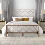 تخت خواب استیل مدرن طلایی باوان